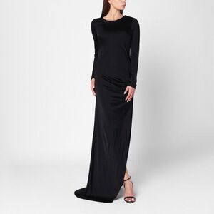 Giuseppe Di Morabito Women's Long Black Dress With Brooch Detail